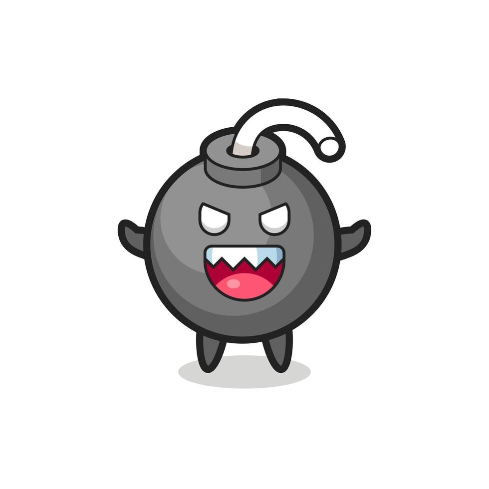 illustration of evil bomb mascot character vector