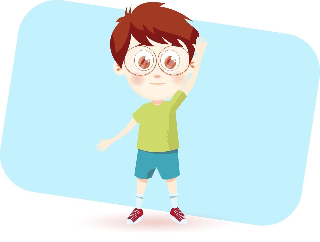 diseño de personaje de dibujos animados de ilustración de niño lindo vector