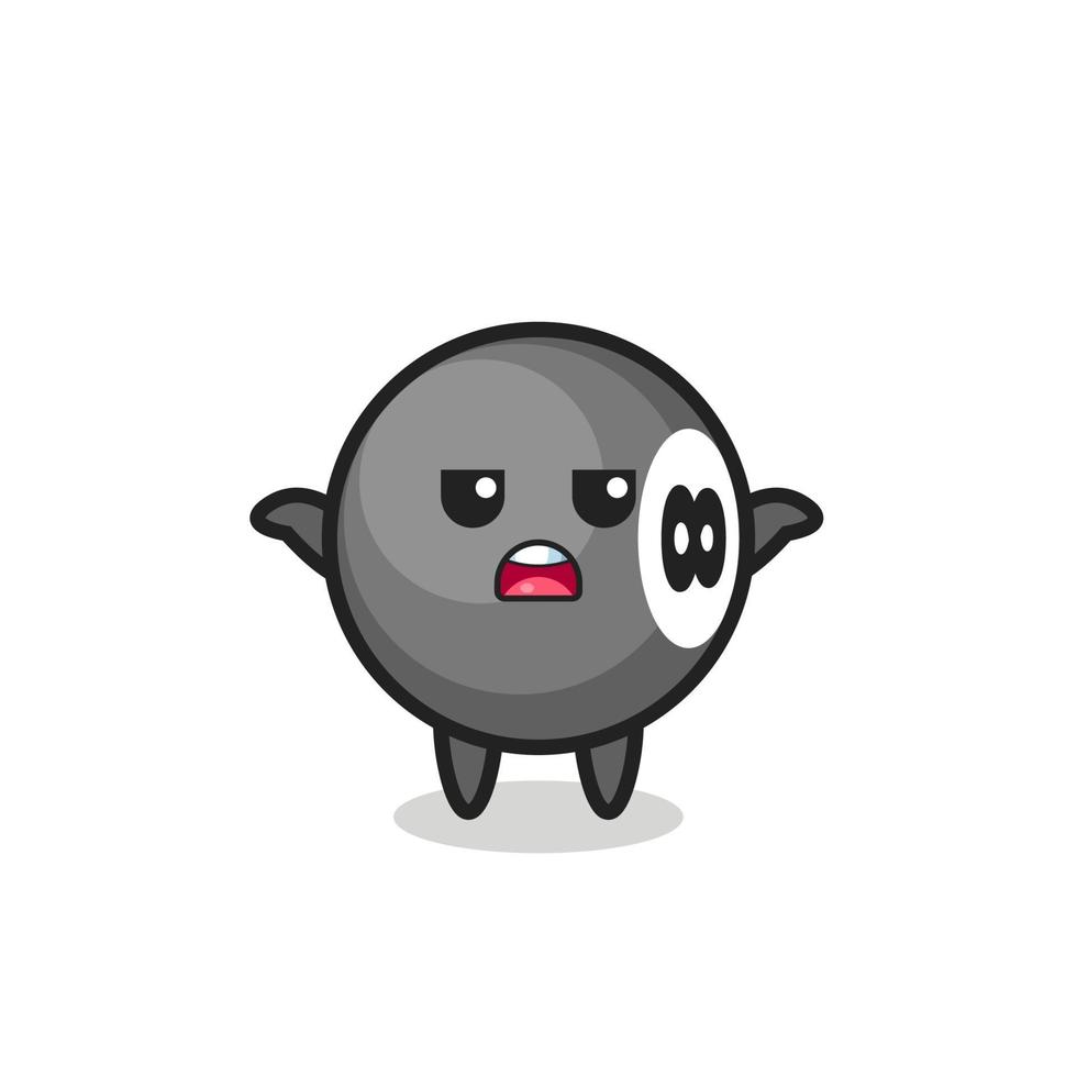 8 ball billiard mascot character saying I do not know vector
