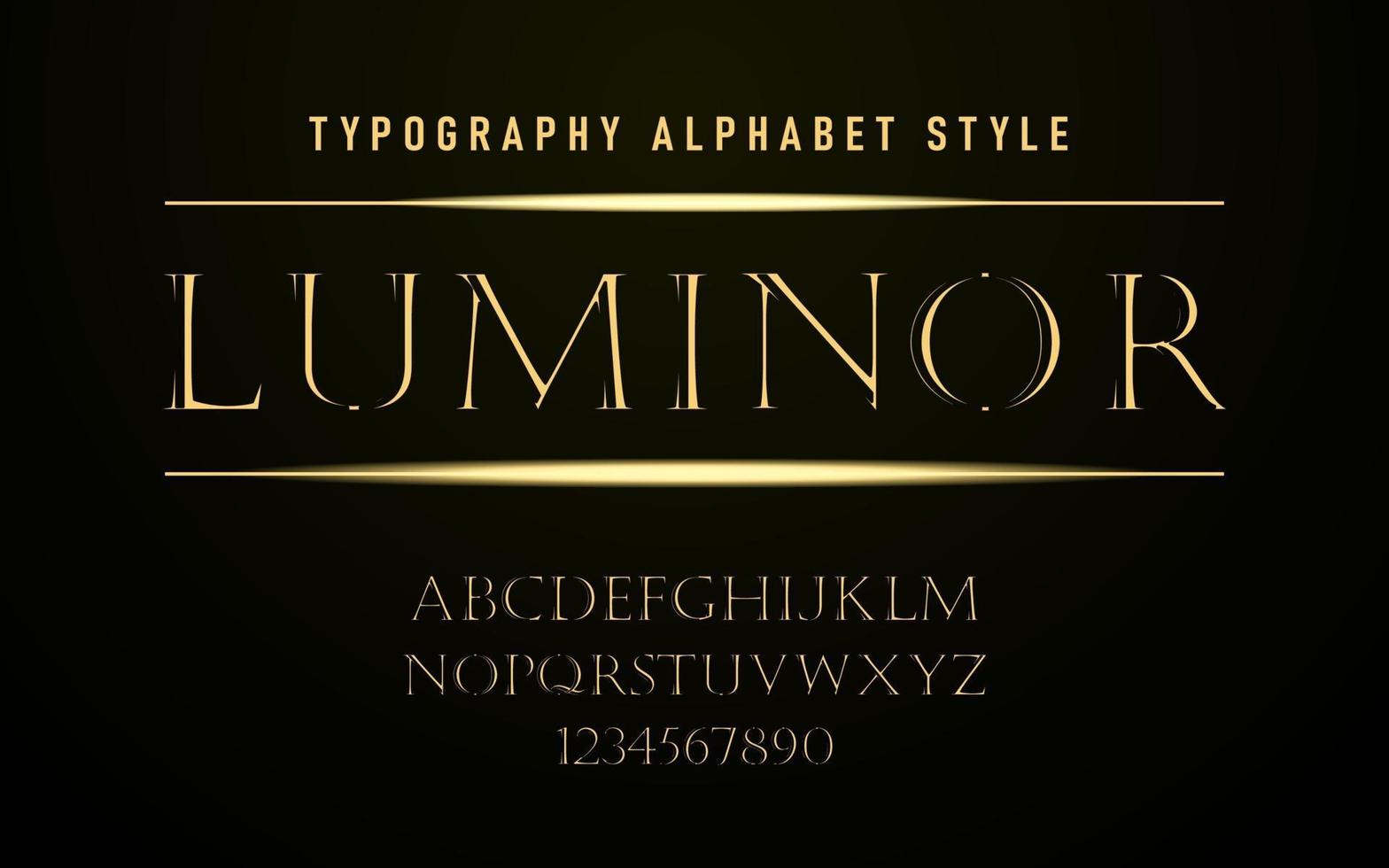 elegant royal Alphabet luminor luxury font vector