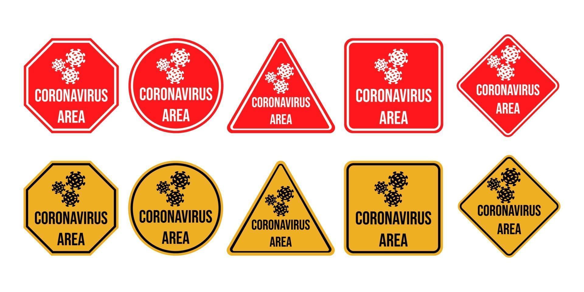 Concept of the symbol for the area of coronavirus vector