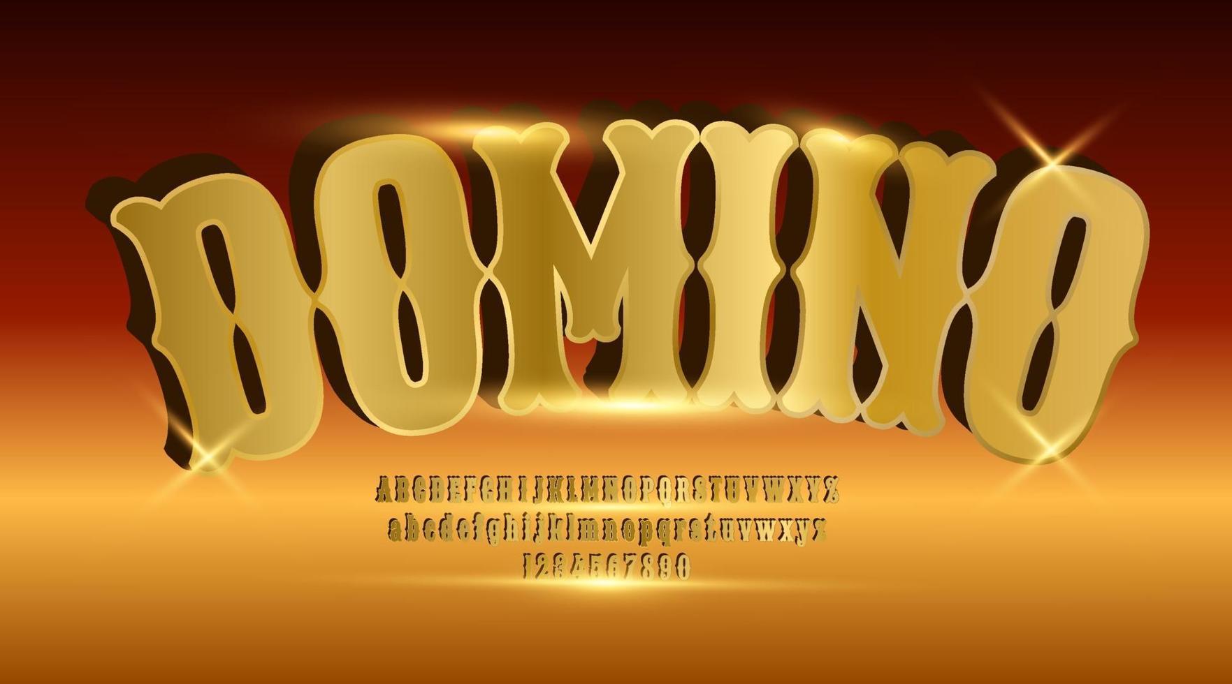 luxury royal alphabet domino playing font vector