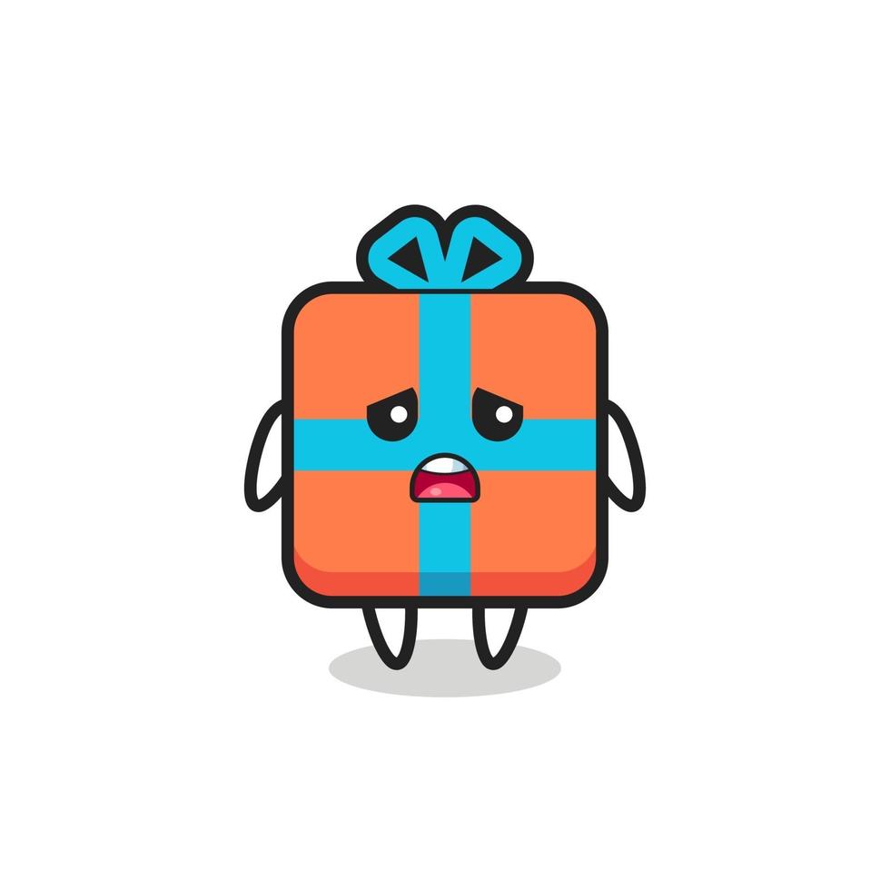 disappointed expression of the gift box cartoon vector