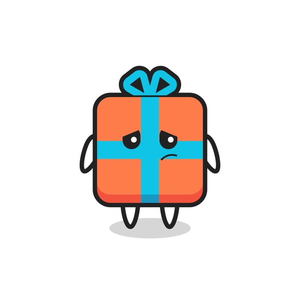 the lazy gesture of gift box cartoon character vector