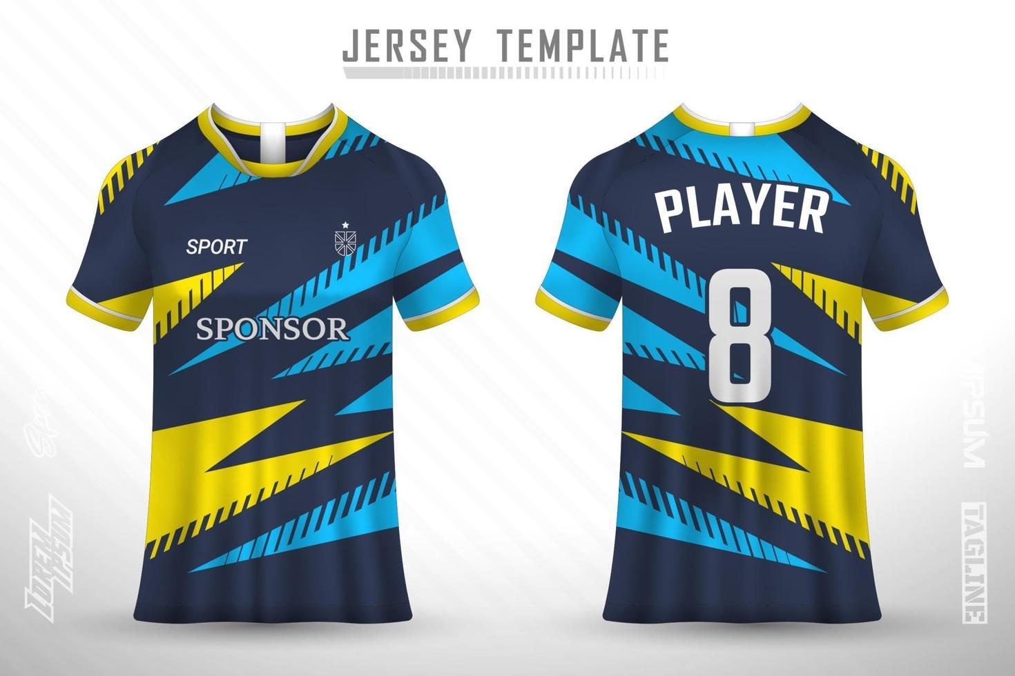 Sports jersey and t-shirt template sports jersey design vector mockup.