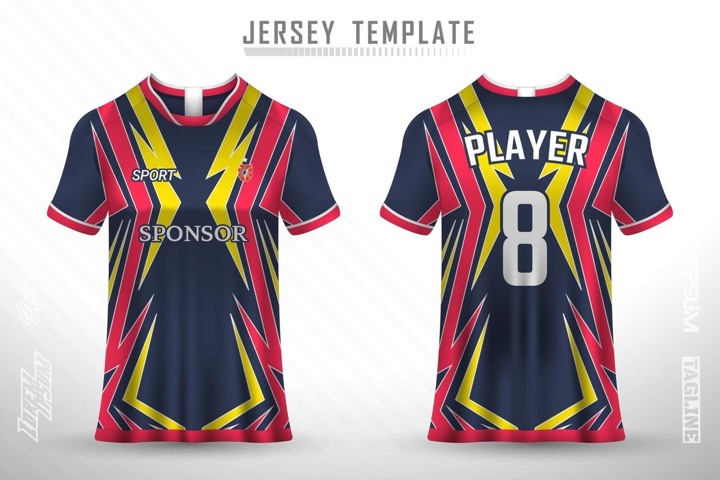 Sports jersey and t-shirt template sports jersey design vector mockup.