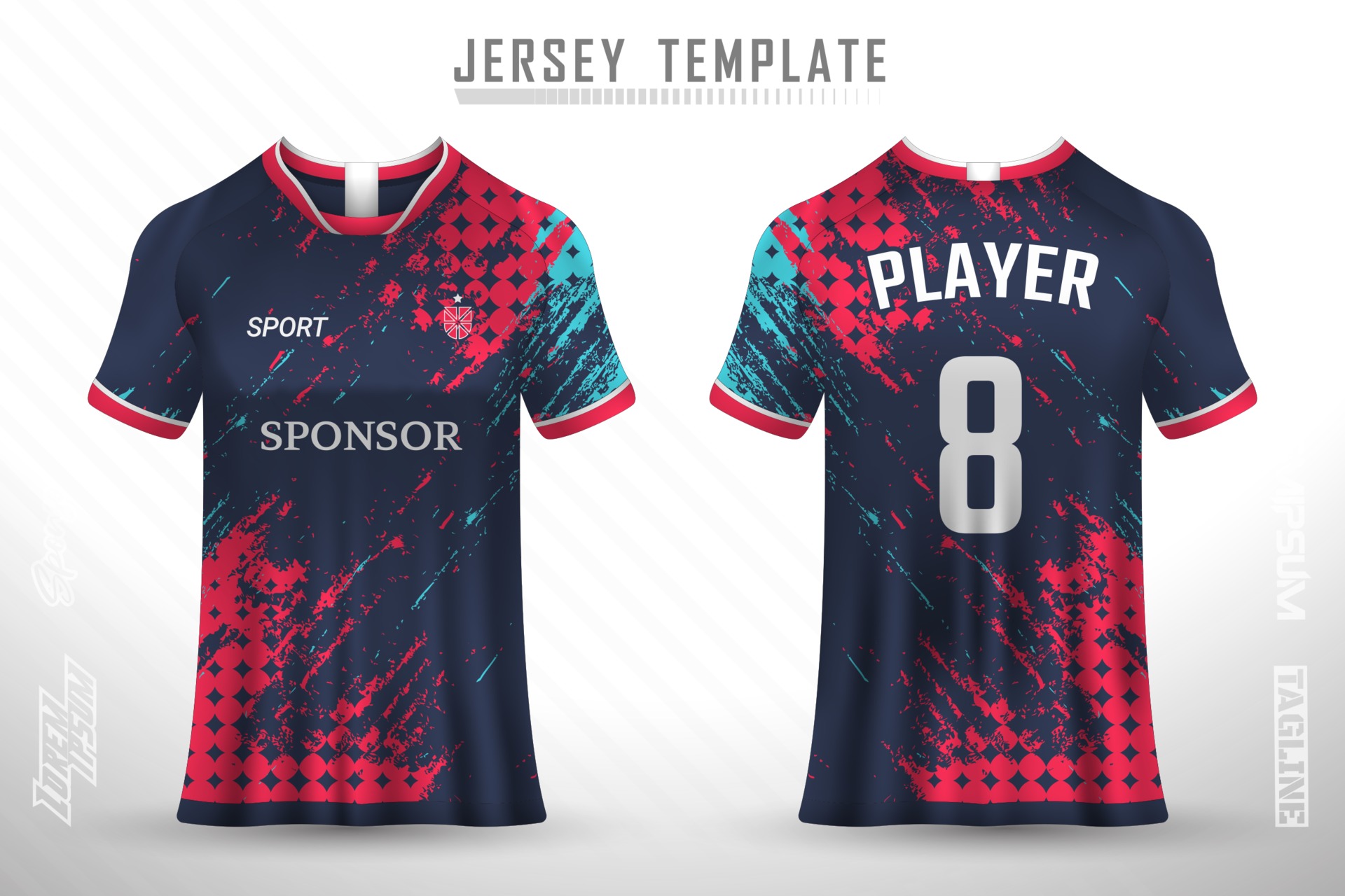 Sports Jersey And T-shirt Template Sports Jersey Design Vector Mockup ...