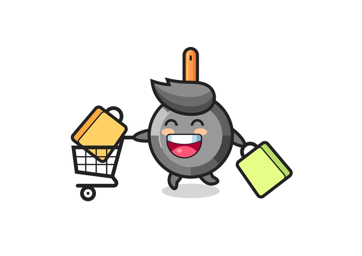 black Friday illustration with cute frying pan mascot vector