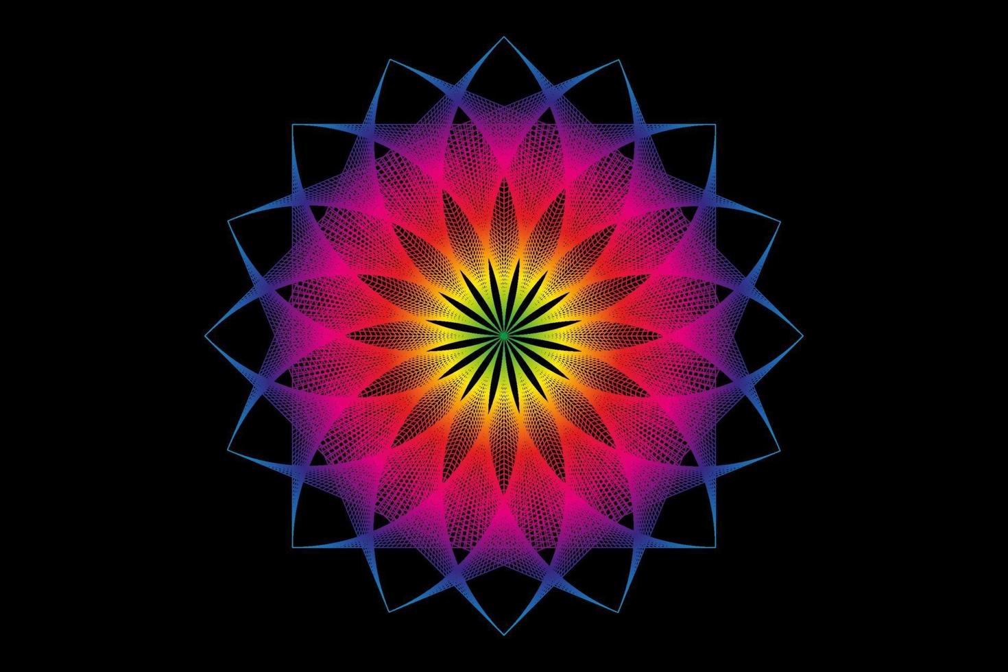 lotus flower spectrum mandala, Seed of life, Sacred Geometry. Logo vector