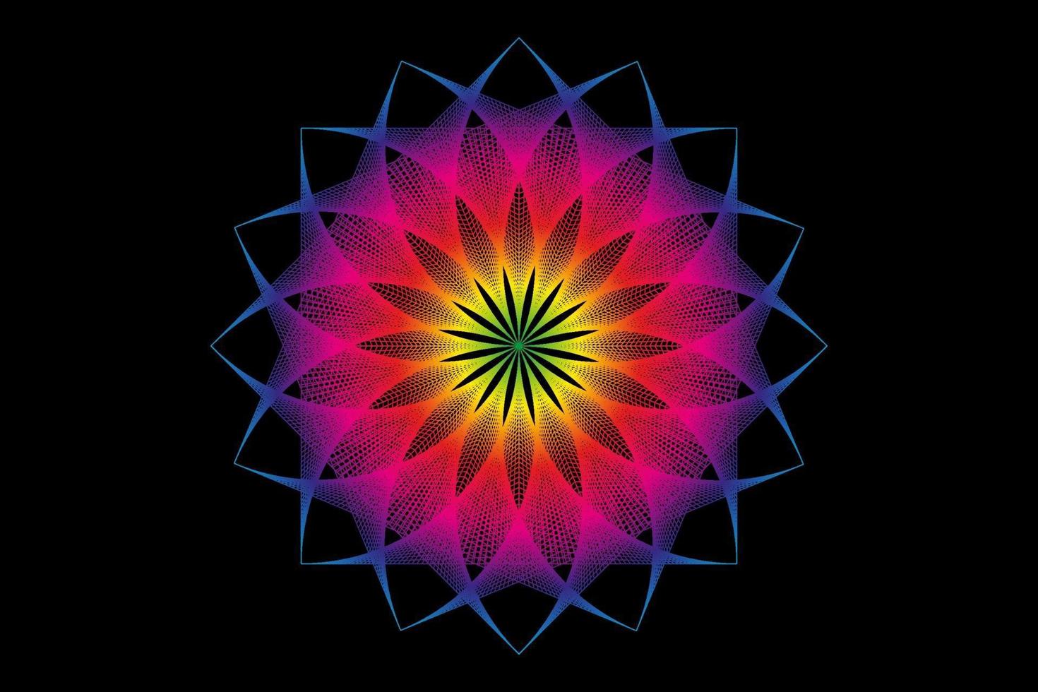 mandala del espectro de la flor de loto, semilla de la vida, geometría sagrada. logo vector