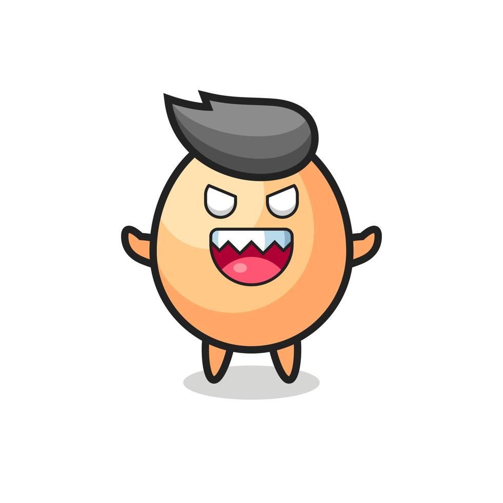 illustration of evil egg mascot character vector