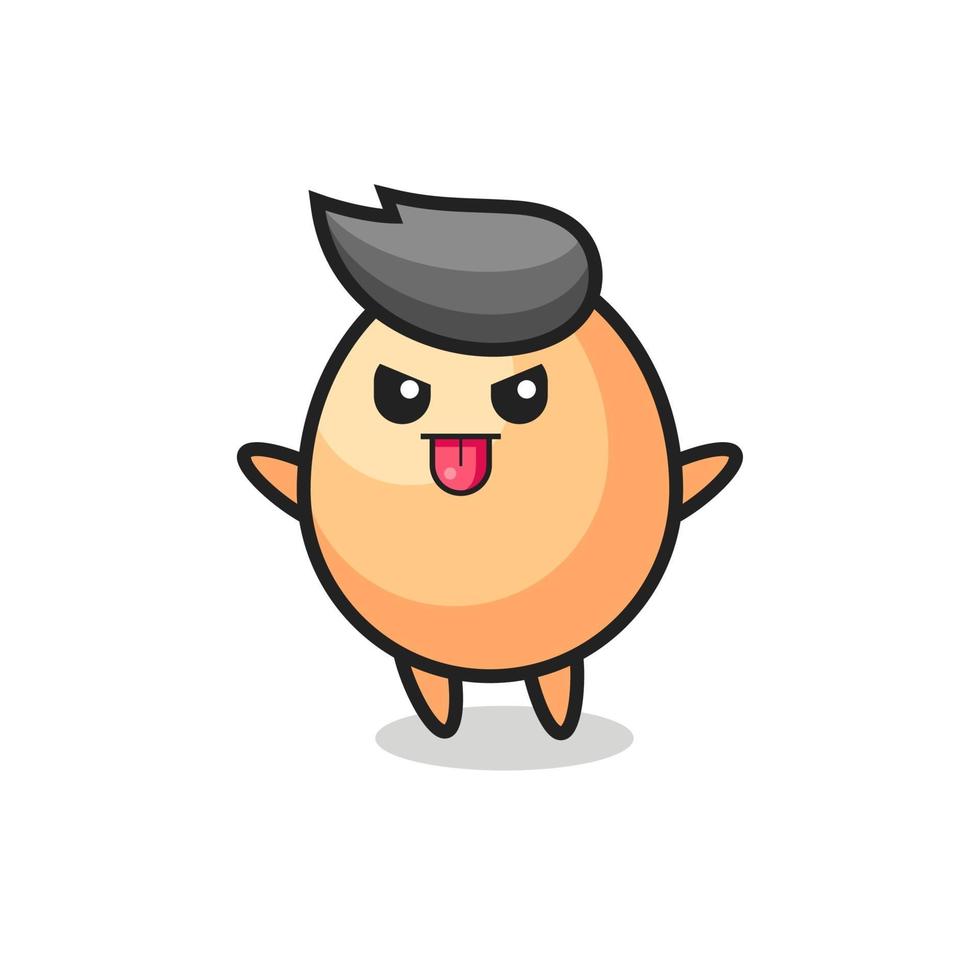 naughty egg character in mocking pose vector