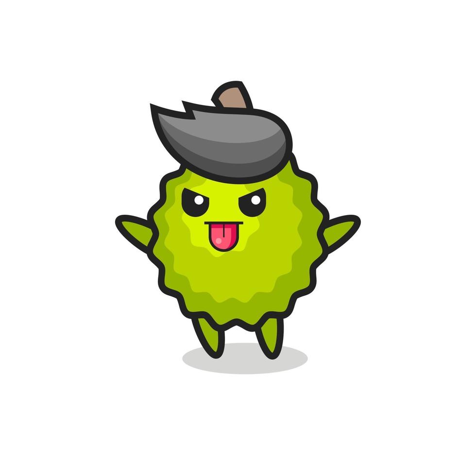 naughty durian character in mocking pose vector