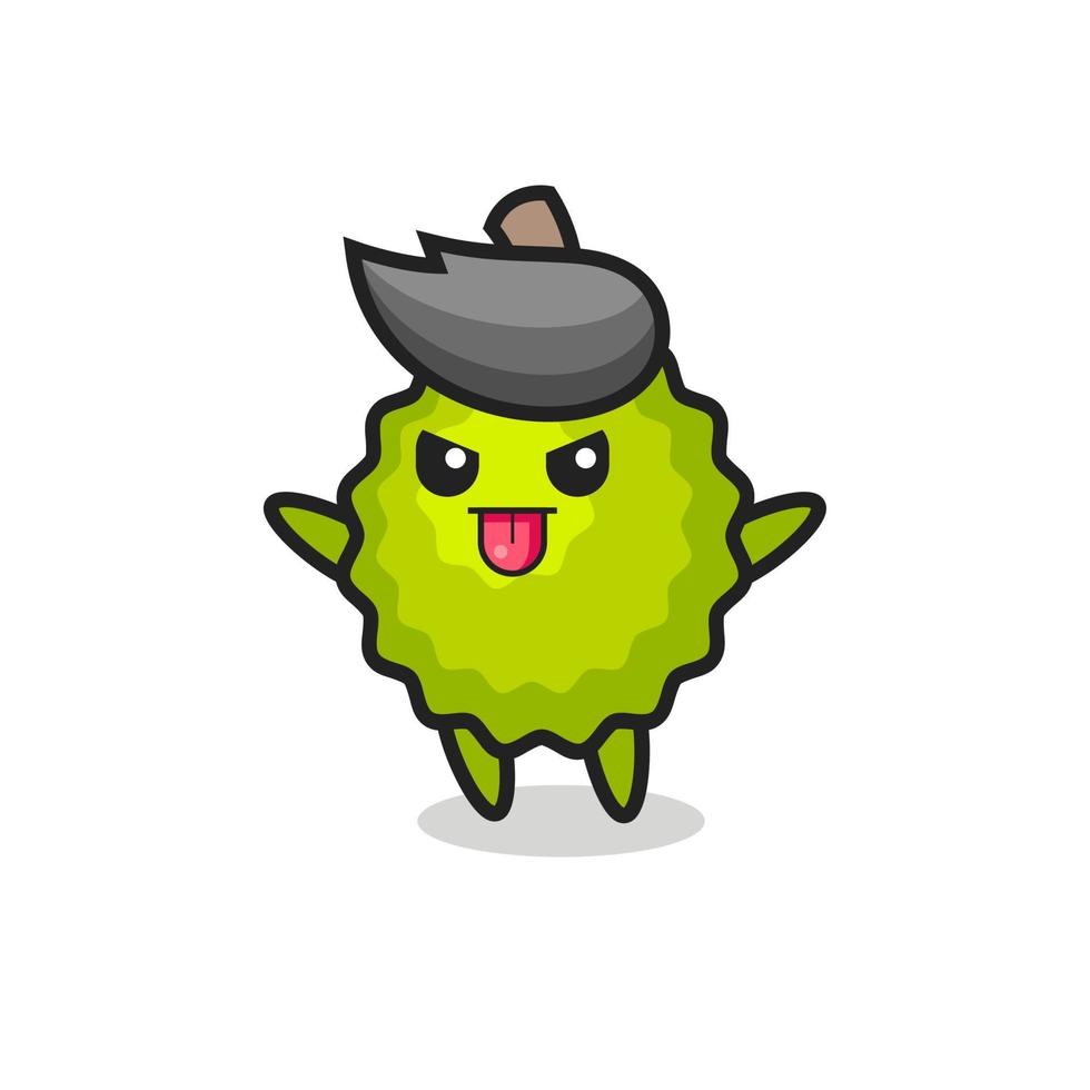 travieso personaje durian en pose burlona vector