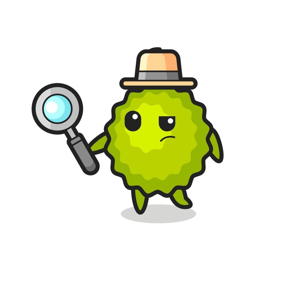 durian detective character is analyzing a case vector