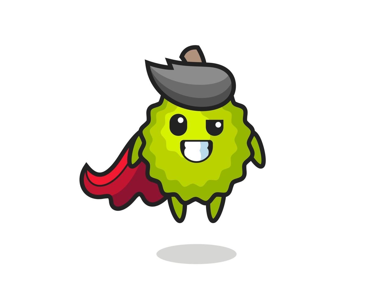 the cute durian character as a flying superhero vector