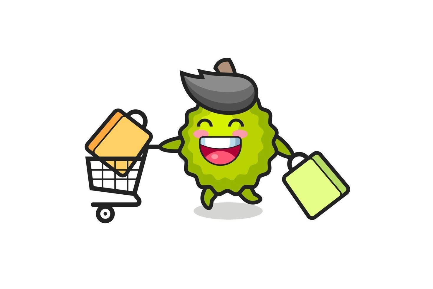 black Friday illustration with cute durian mascot vector