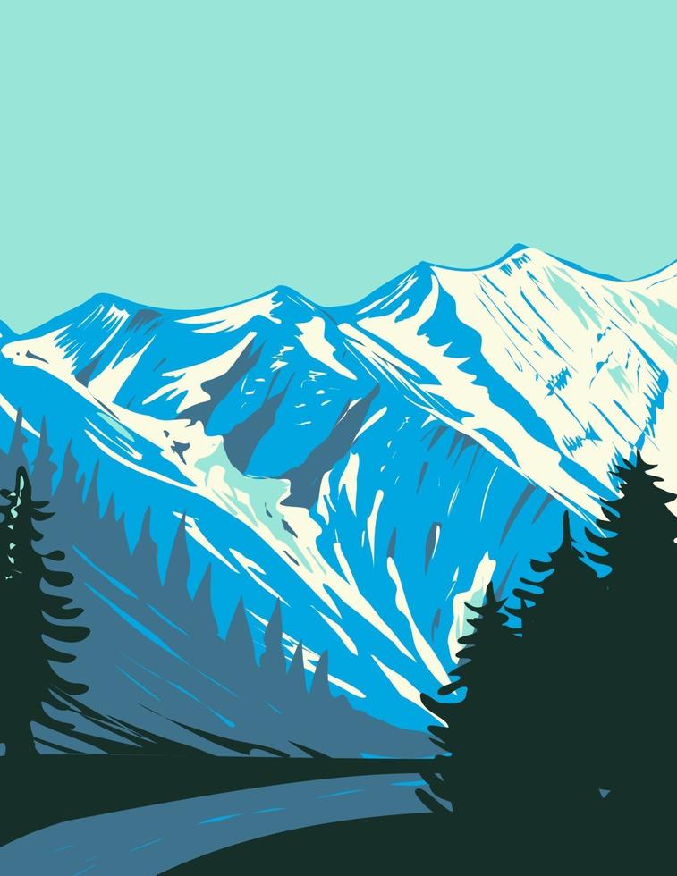High Tauern National Park  Austria Art Deco WPA Poster Art vector