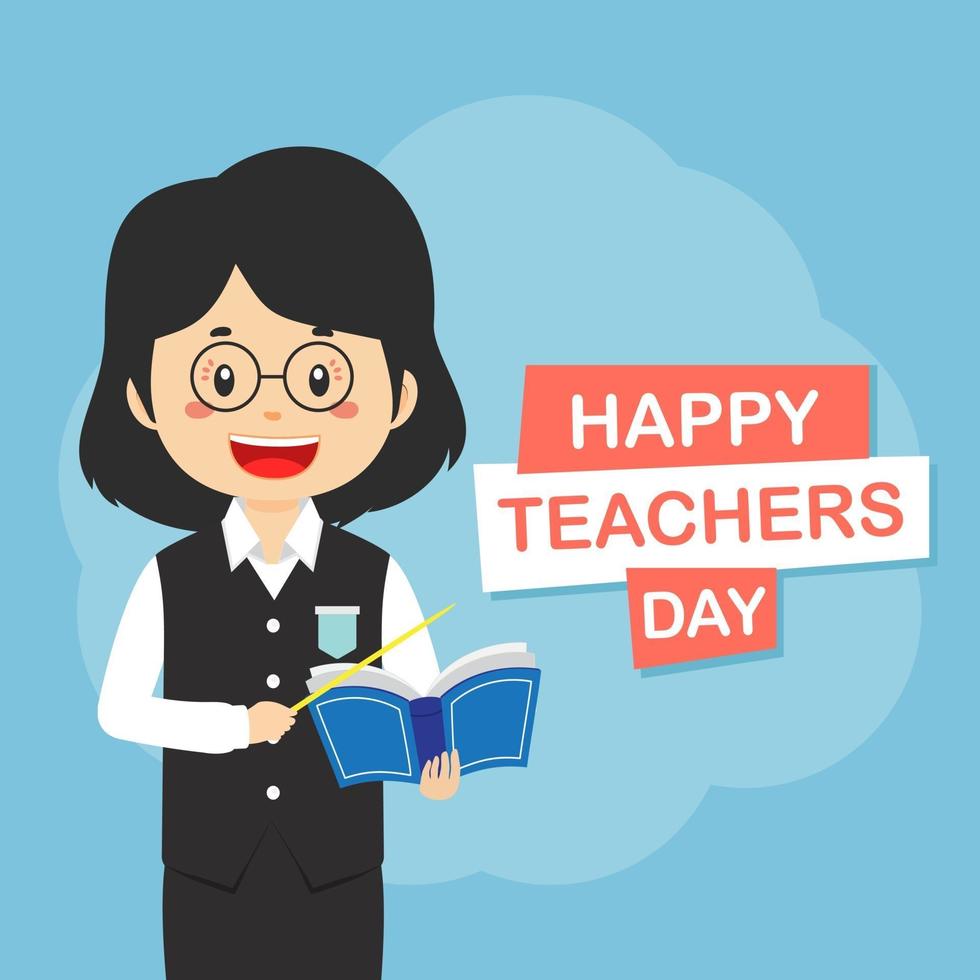 Flat Design Teacher's Day Background vector