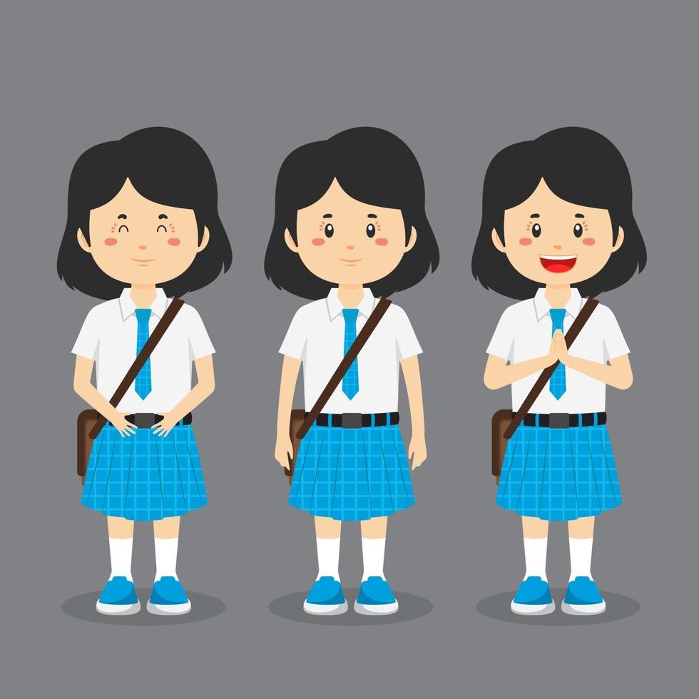 personaje de estudiante con expresión vector