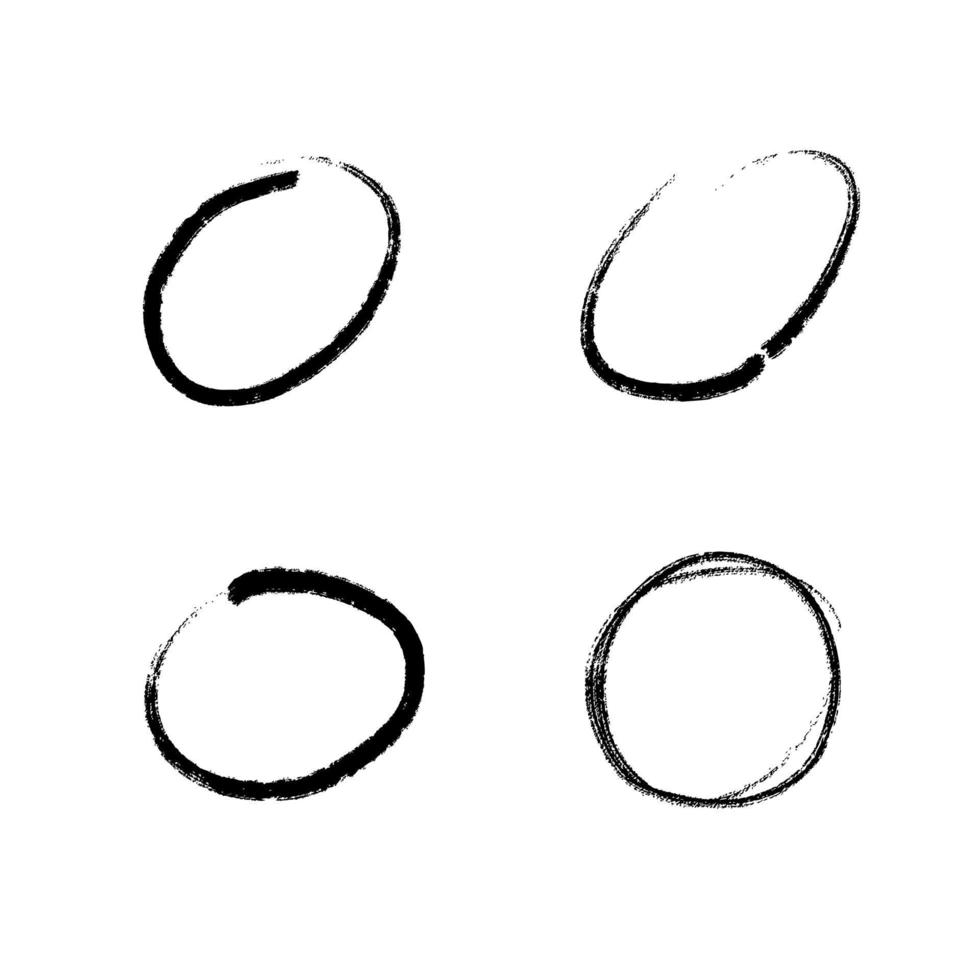 Hand drawn circle line sketch. Vector set circular s