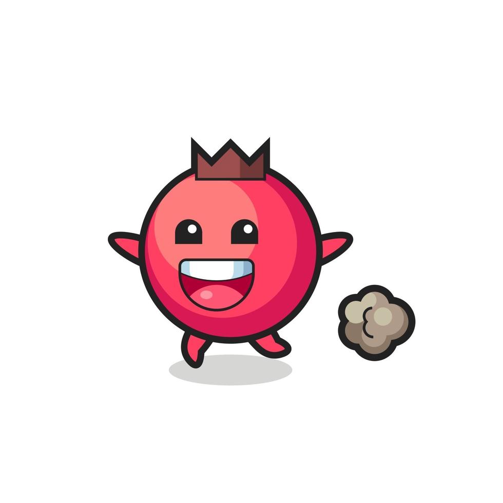 the happy cranberry cartoon with running pose vector