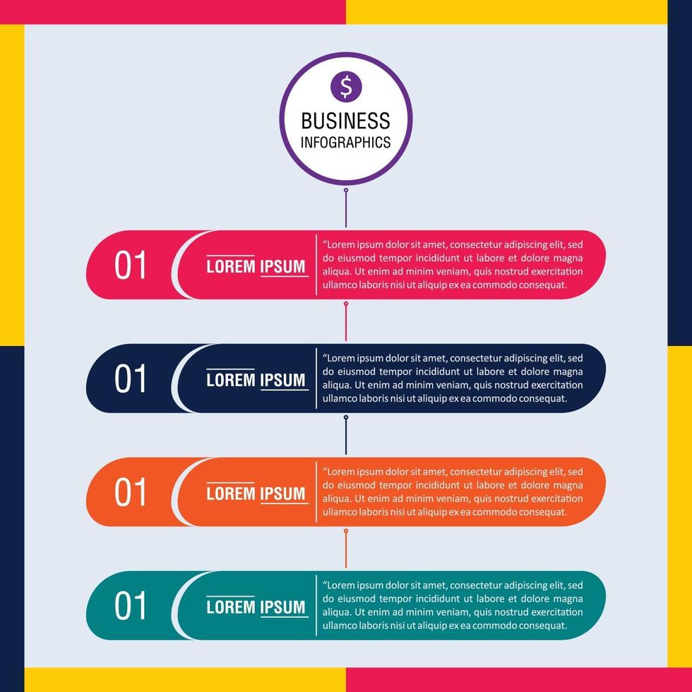 Steps timeline infographics design vector