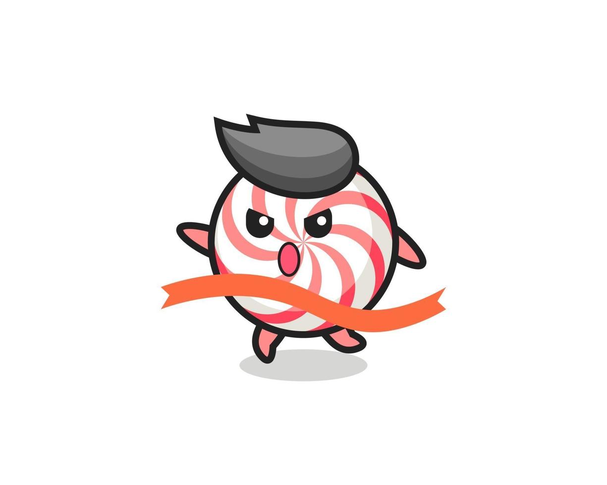 cute candy illustration is reaching the finish vector