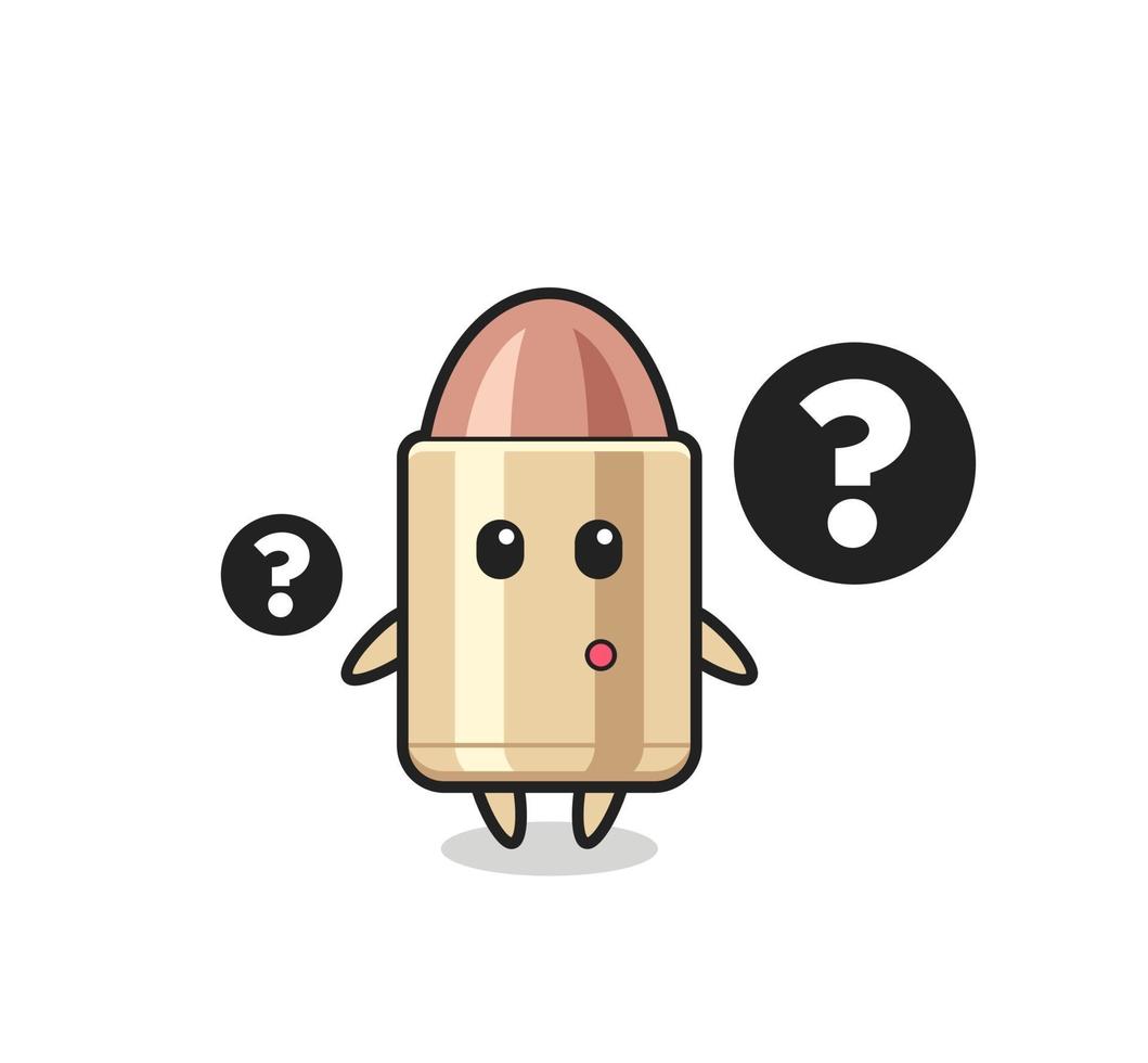 Cartoon Illustration of bullet with the question mark vector
