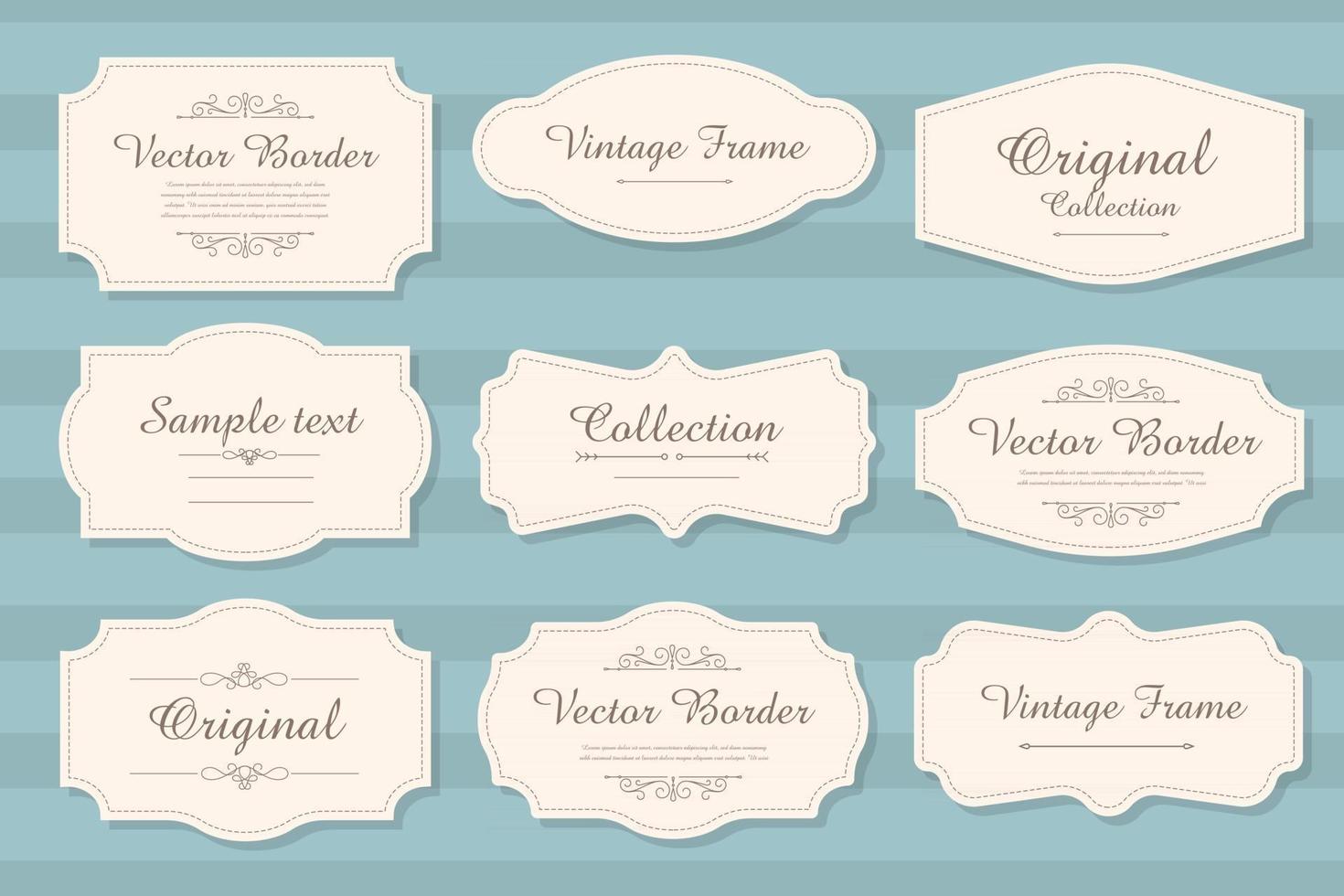 Vector set of calligraphic Vintage labels and frames design elements