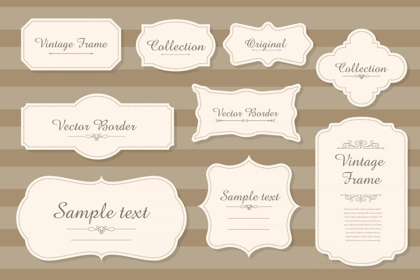 Vector set of calligraphic Vintage labels and frames design elements