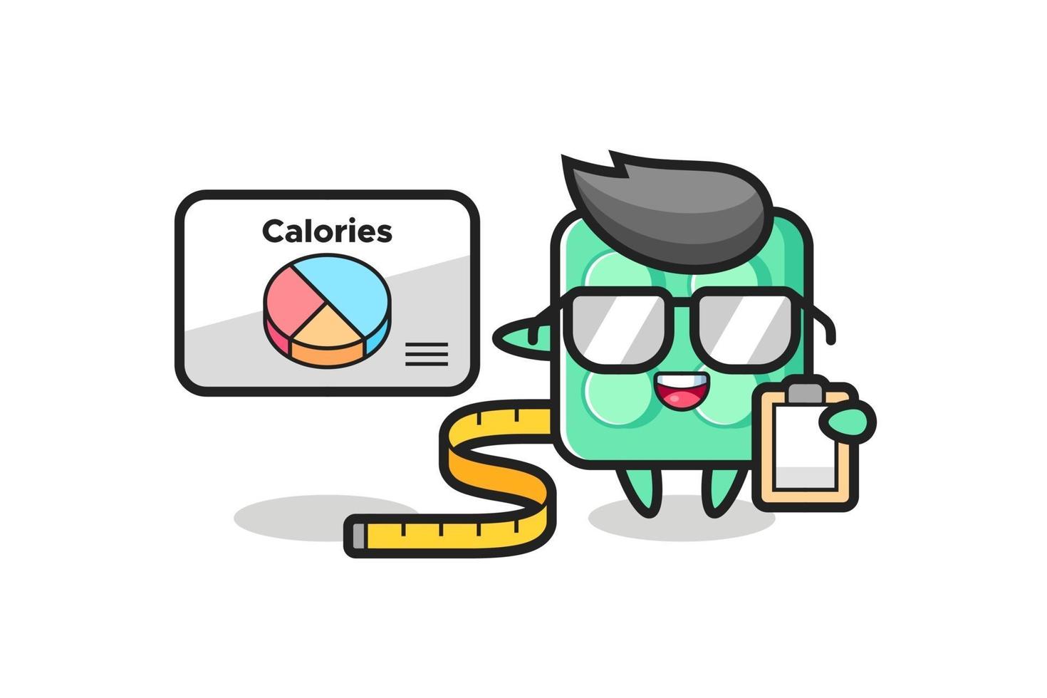 Illustration of brick toy mascot as a dietitian vector