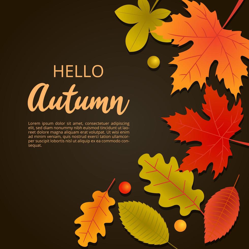 fondo de otoño con ilustración de hojas caídas vector