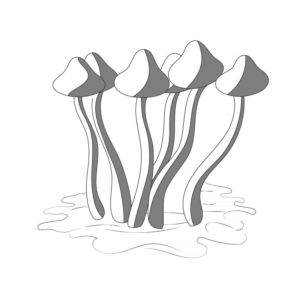 Vector illustration of psychedelic rainbow mushrooms