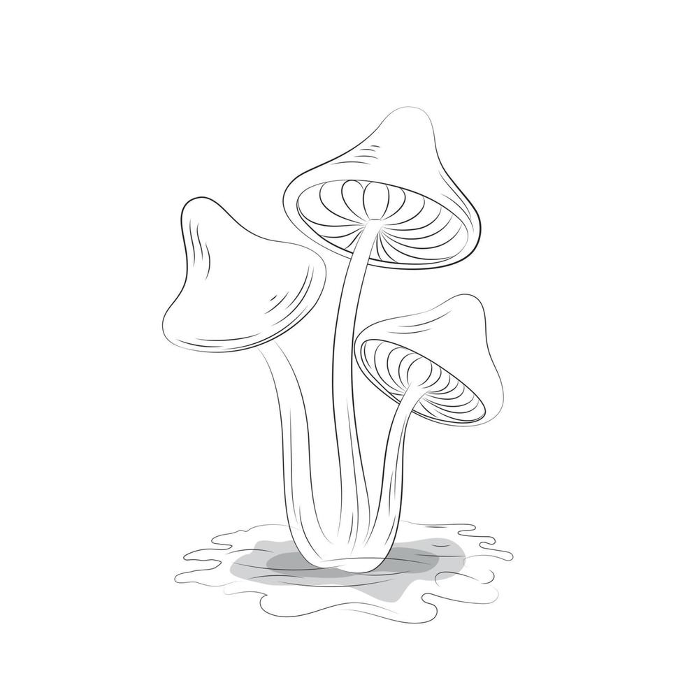 Vector illustration of psychedelic rainbow mushrooms