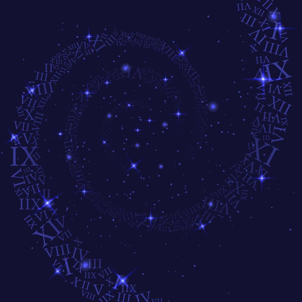 Astrology and numerology concept with numbers over starry sky vector