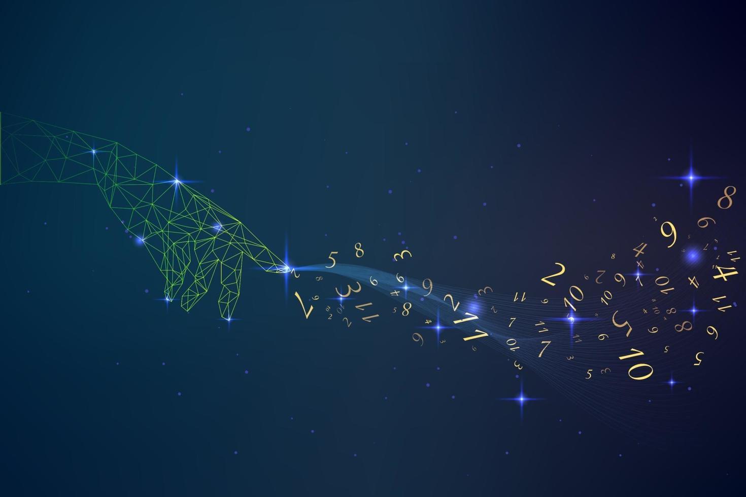 Astrology and numerology concept with numbers over starry sky vector