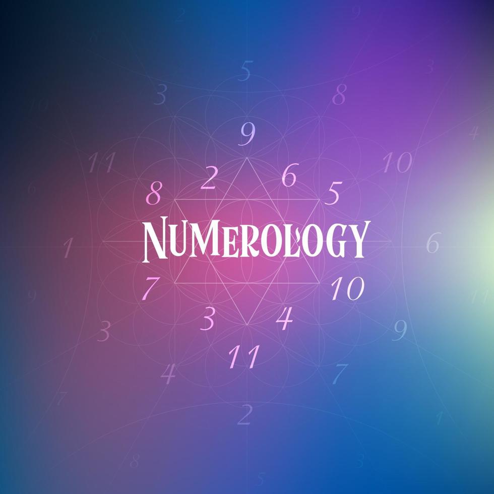 Astrology and numerology concept with numbers over starry sky vector