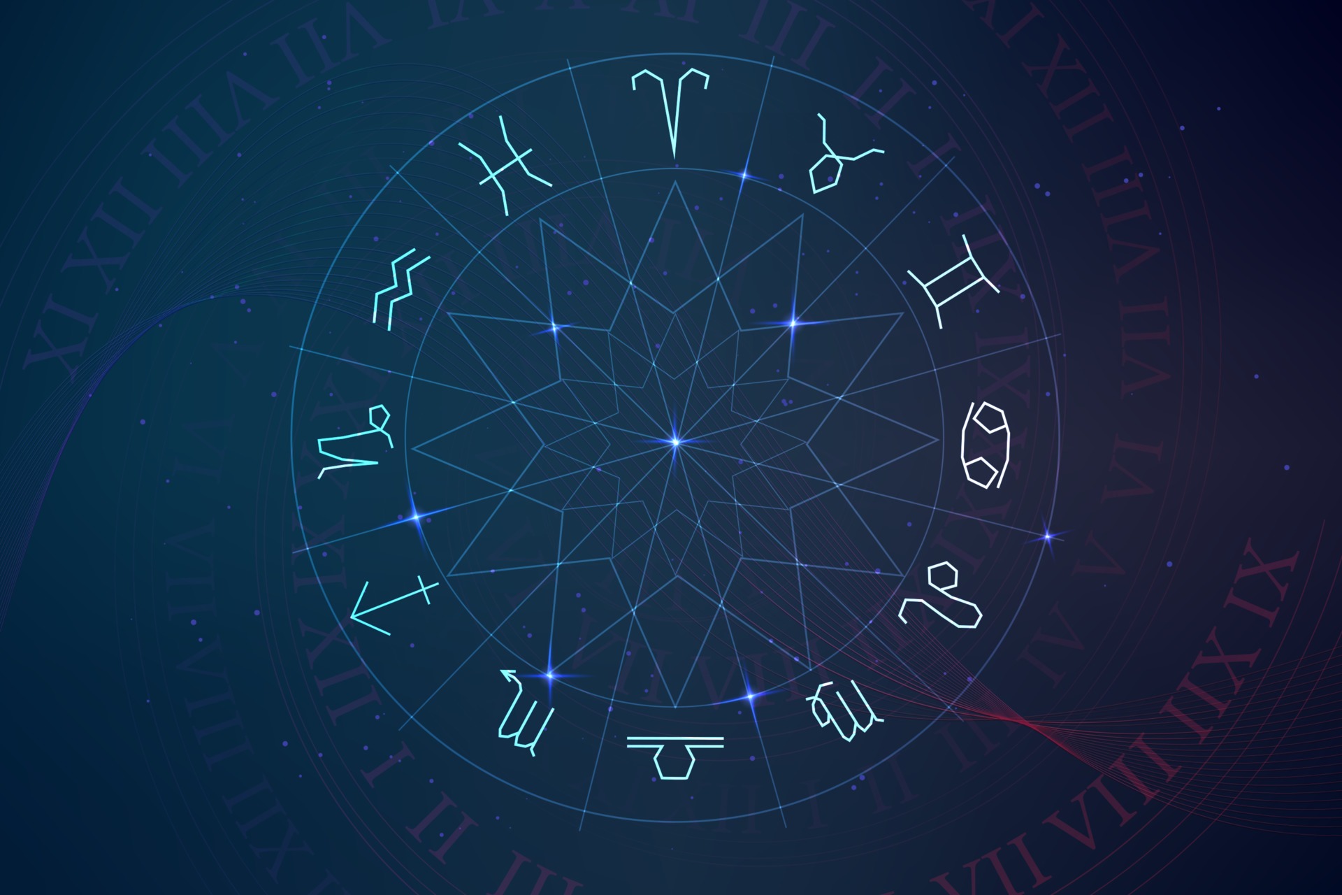Astrology and numerology concept with numbers over starry sky ...