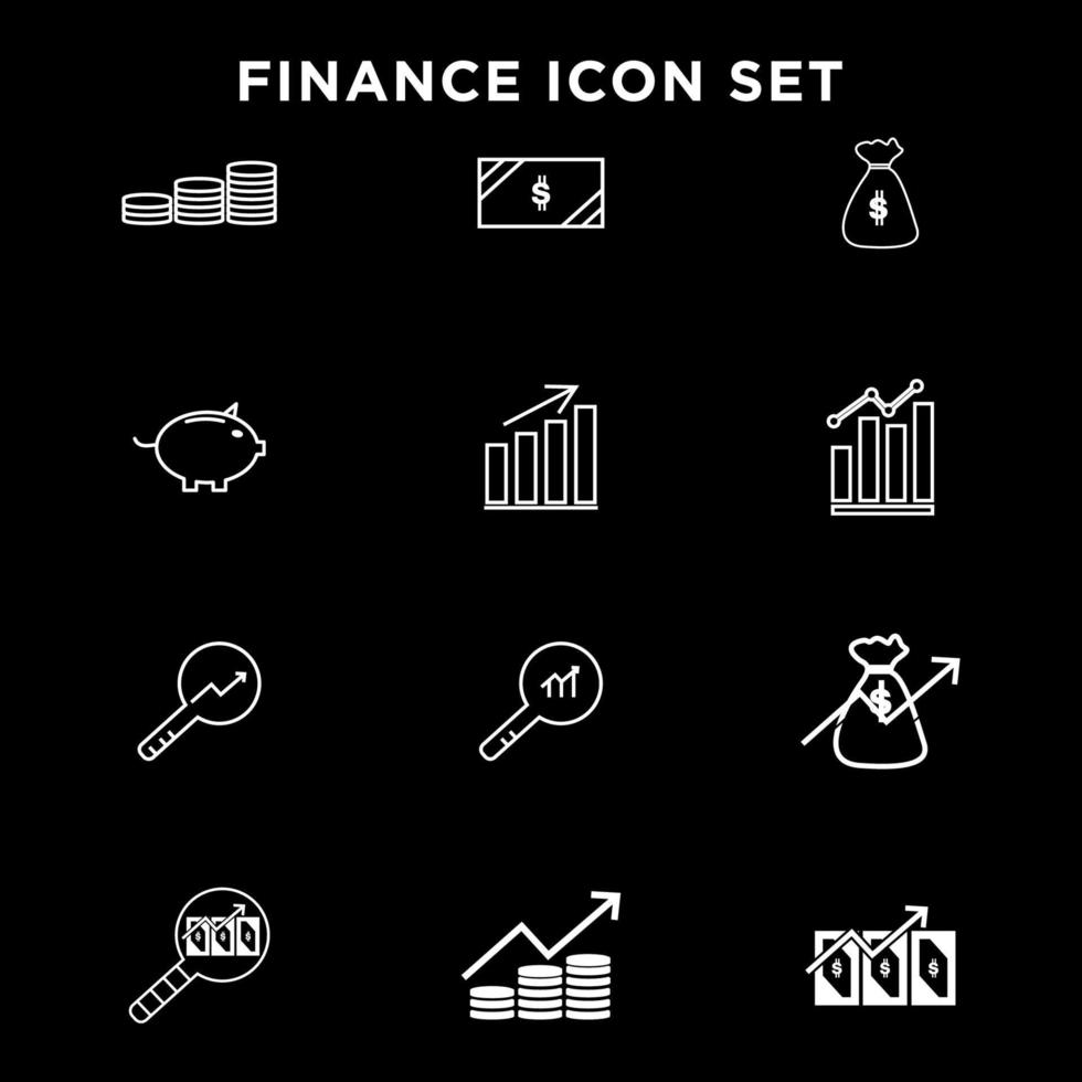 conjunto de iconos de finanzas vector