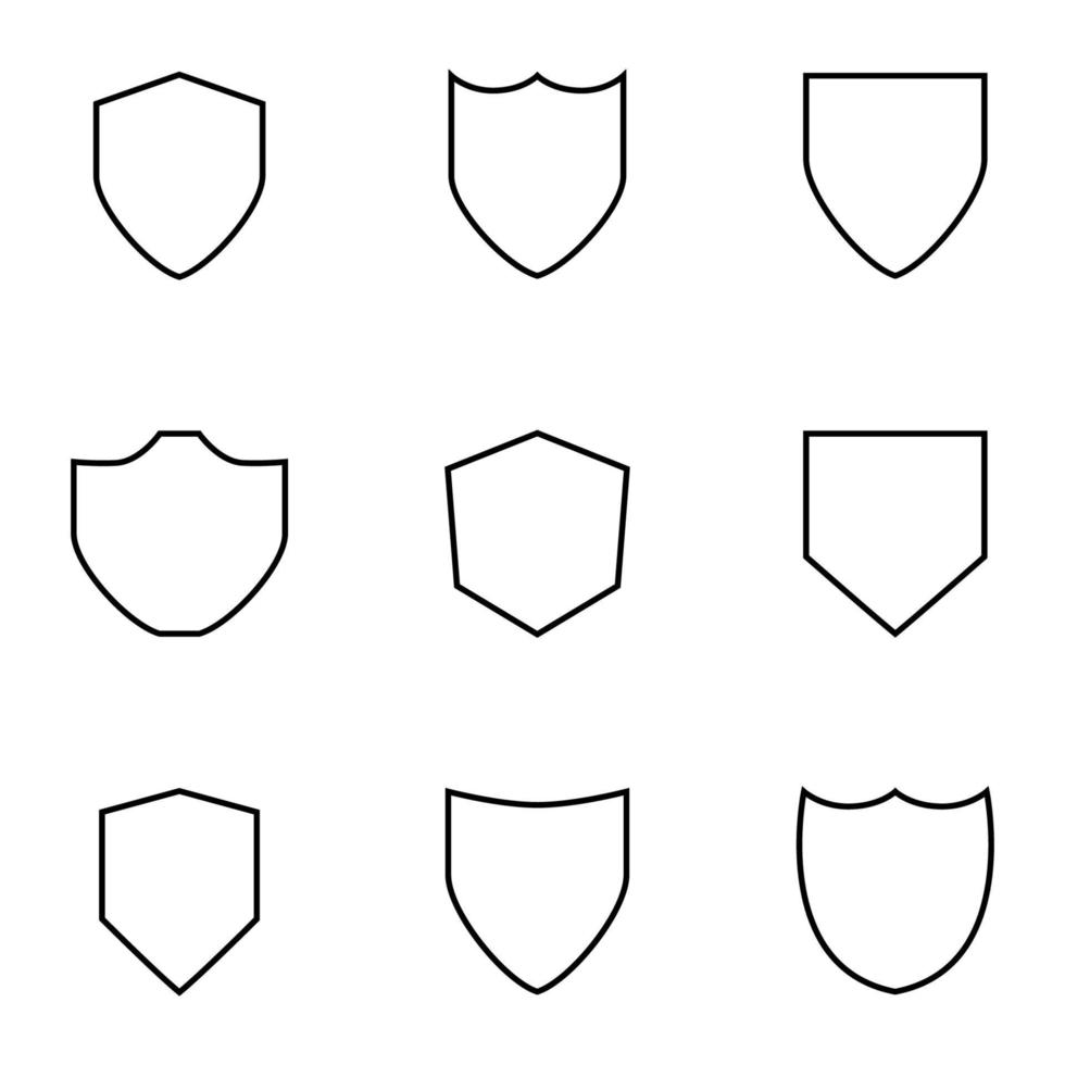 shield icon set vector