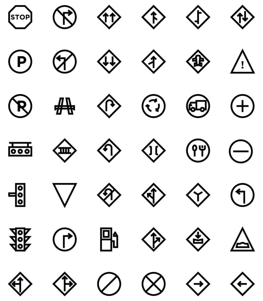 traffic sign icon line style vector