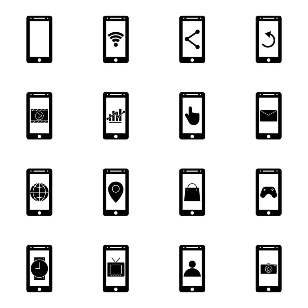 phone icon set vector