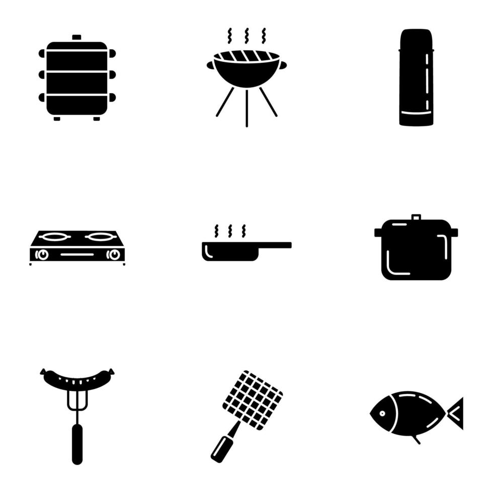 conjunto de iconos de utensilios de cocina vector