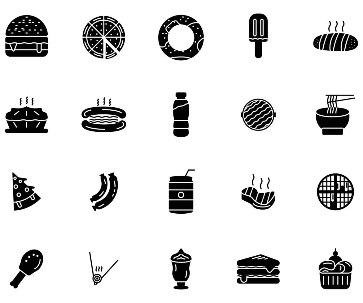 fast food icon solid style vector