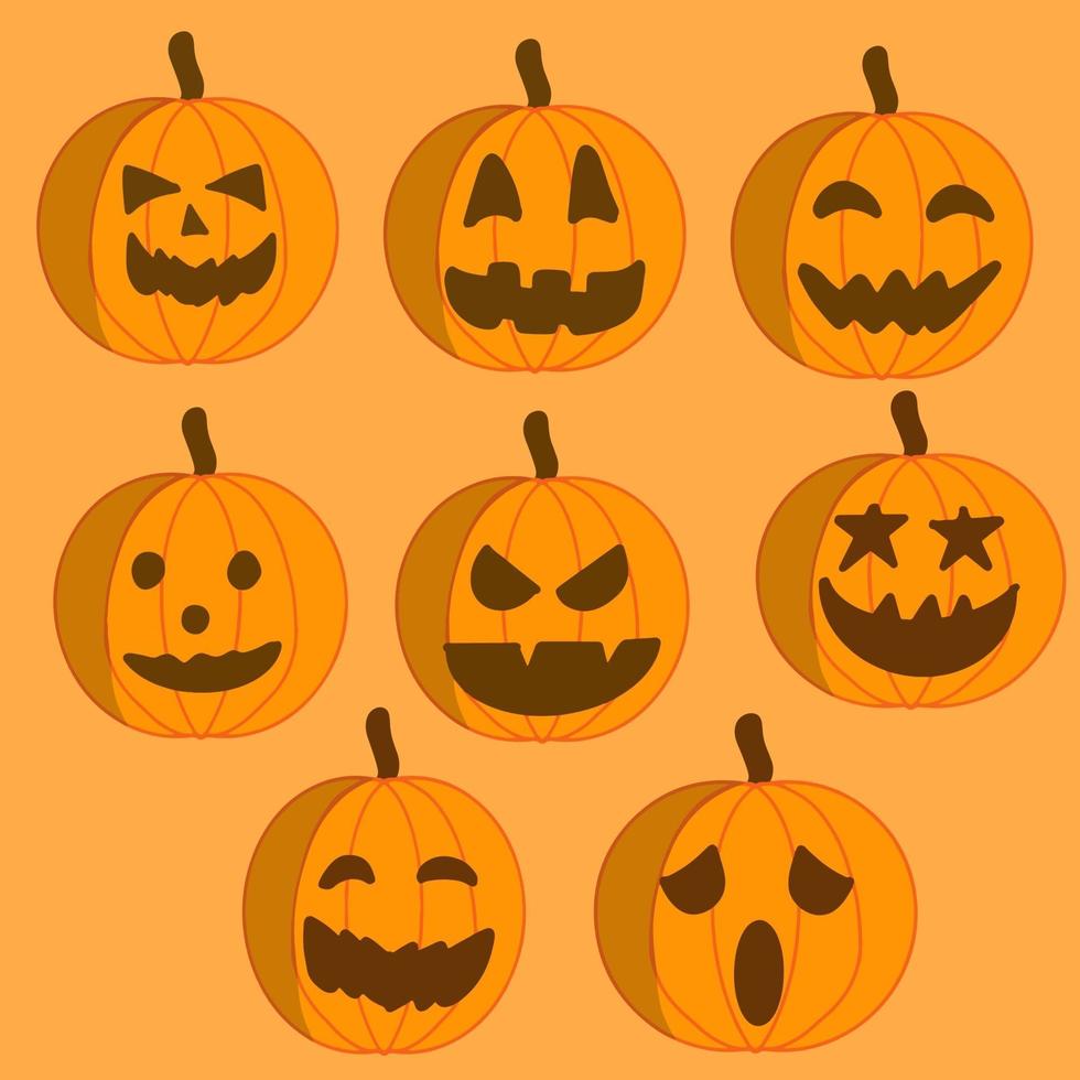 Halloween Pumpkins Vector set