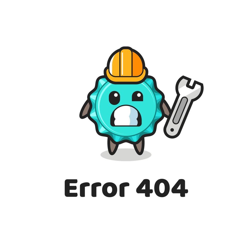 error 404 with the cute bottle cap mascot vector