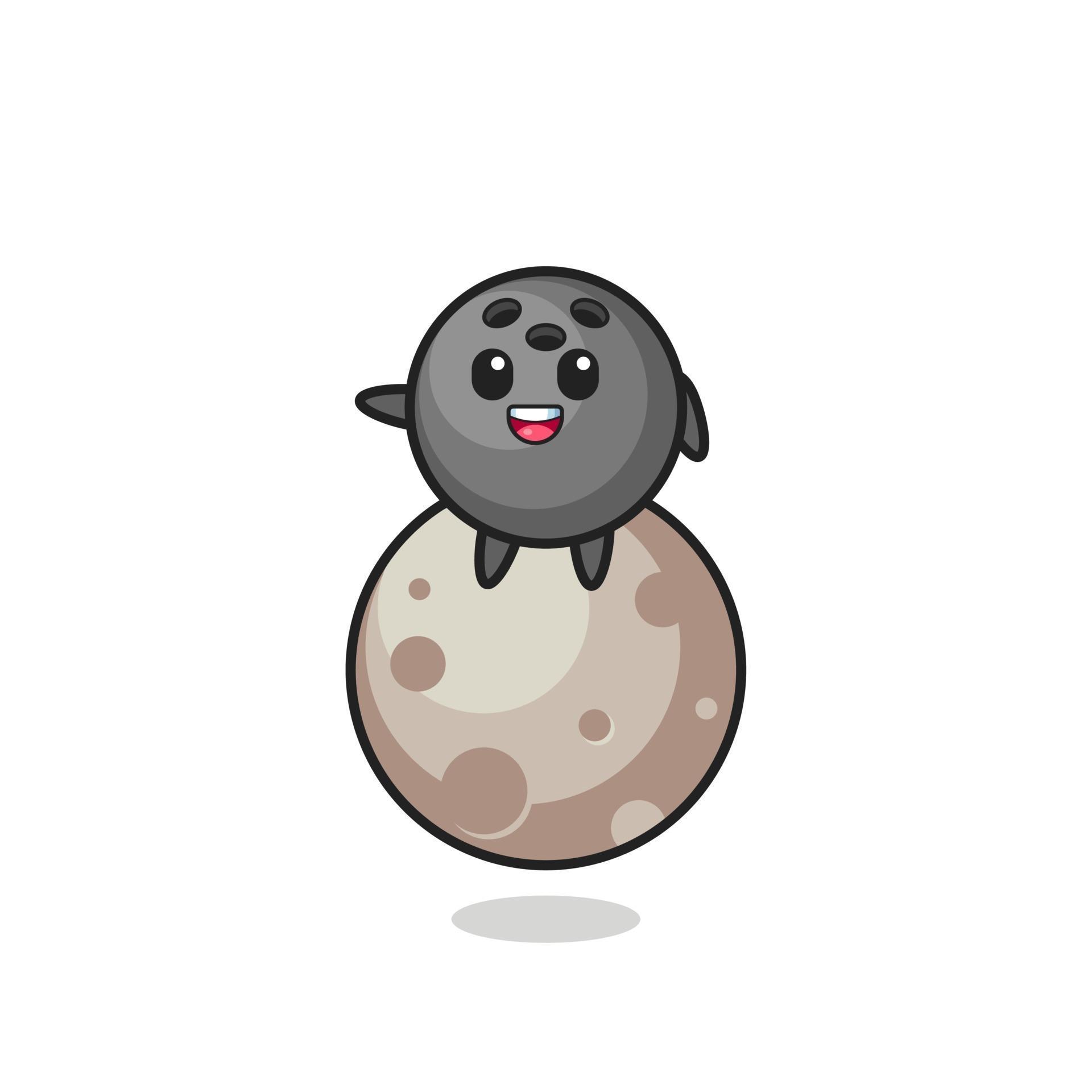 illustration of bowling ball cartoon sitting on the moon 3348393 Vector