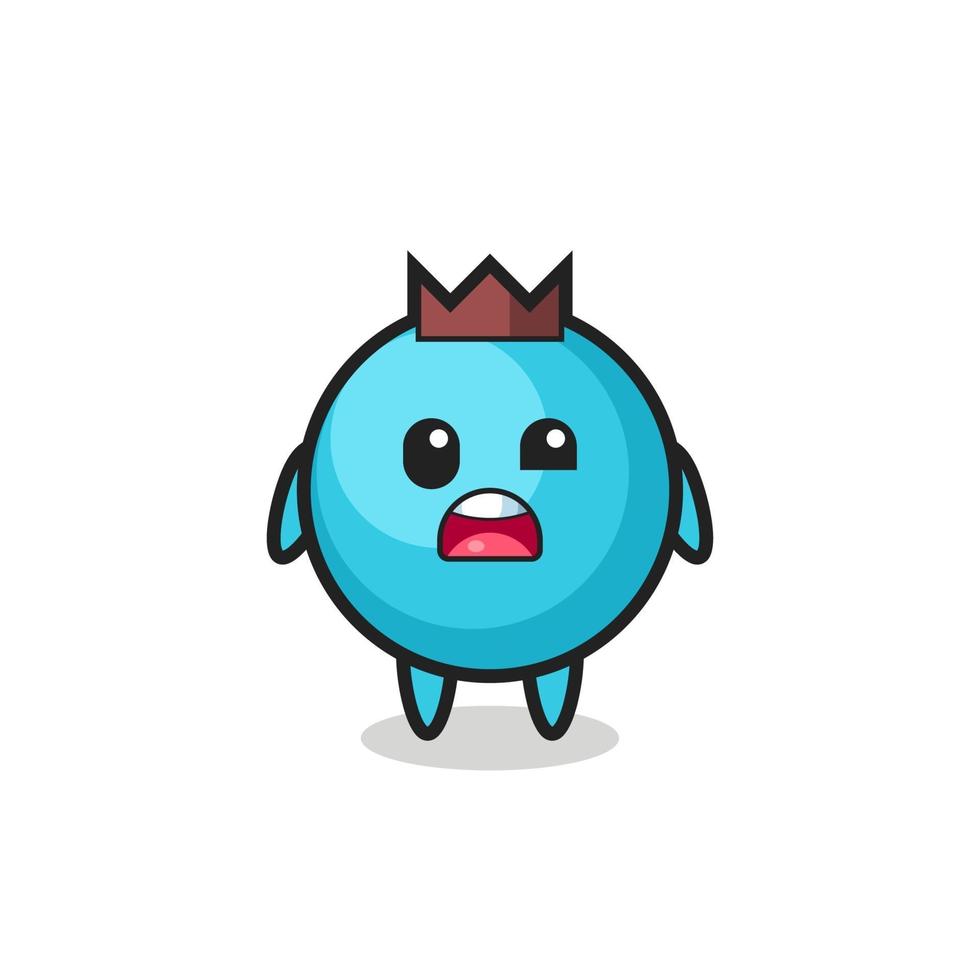 the shocked face of the cute blueberry mascot vector