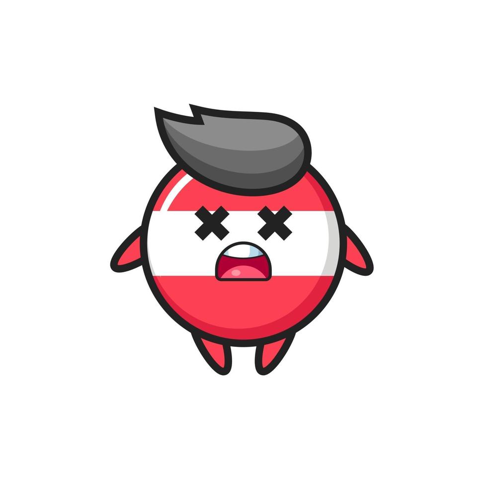 the dead austria flag badge mascot character vector